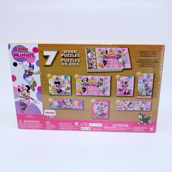 Disney Junior Minnie 7 Wood Puzzles With Tray - Picture 2 of 2